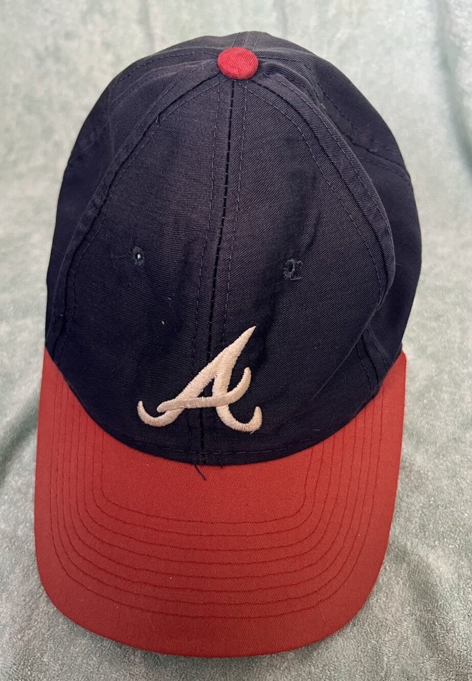 Vintage 90s Atlanta Braves Logo 7 Snapback Hat MLB Baseball Blue Red Collector